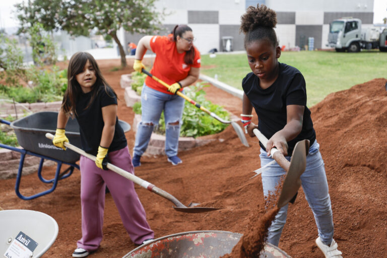 A Las Vegas school garden overhaul brings students, volunteers together